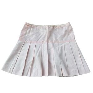 Vintage 60s 70s Pleated Tennis Mini Skirt Mod Pastel Baby Pink 16x17.5 medium